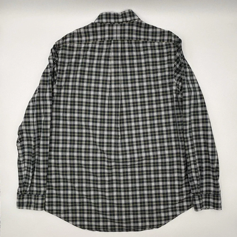 Polo Ralph Lauren Shirt Mens Large L Green Blue Plaid Long Sleeve Button Down
